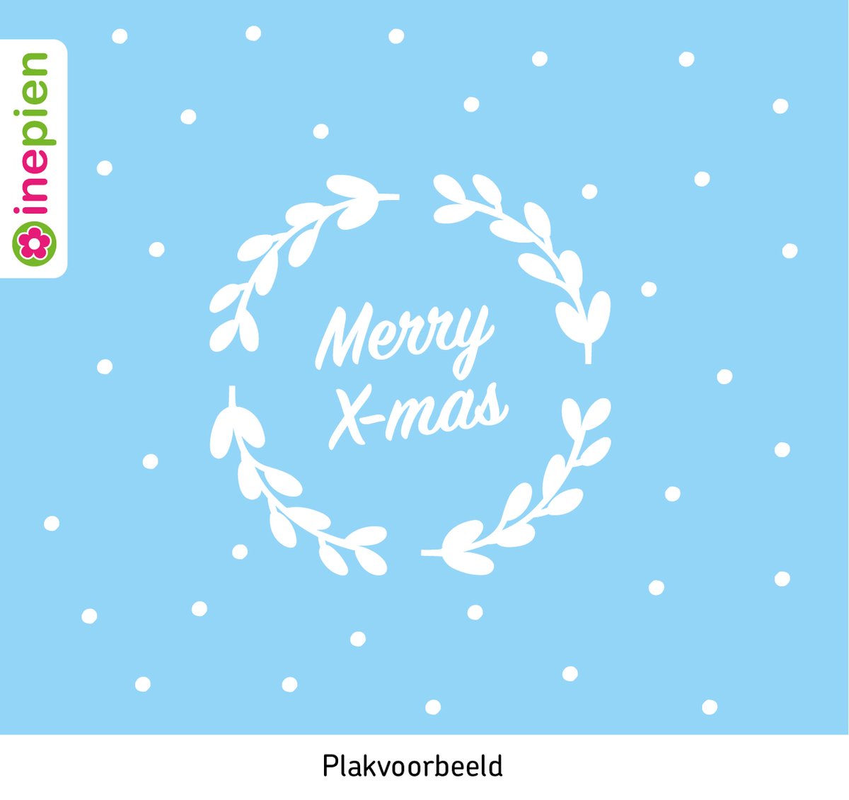 Inepien | herbruikbare raamsticker | Kerstmis | Merry X-mas | wit